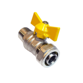 Válvula inserción macho PE-AL-PE gas marca RIIFO 20mm (1/2") x 1/2"